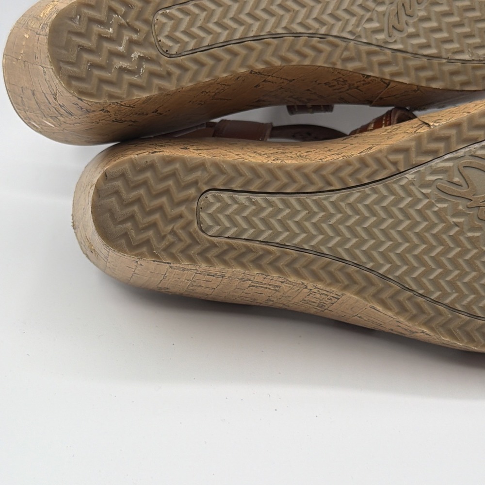 Skechers Beverlee Delicate Glow Luggage Brown Wedge Sandals Strappy Womens Sz 9 - Picture 15 of 16